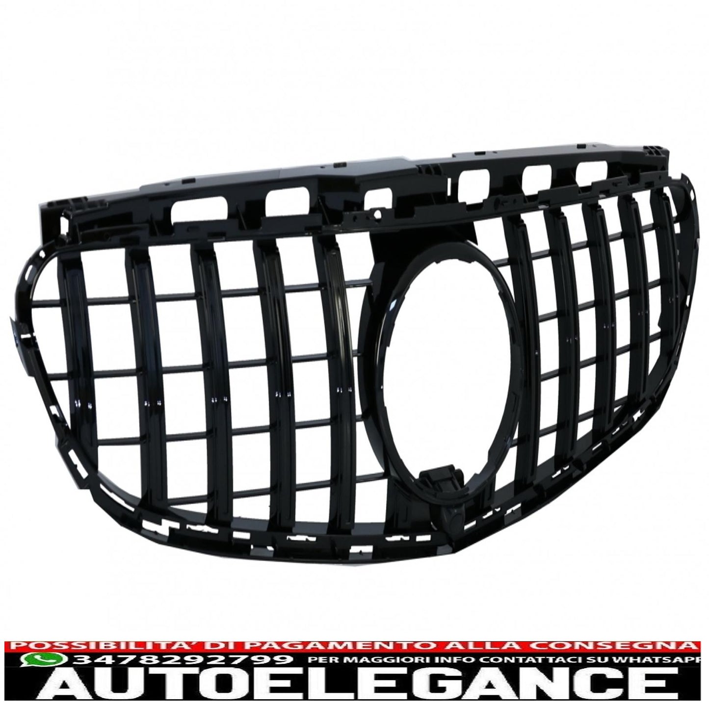 central grille suitable for mercedes e class w212 s212 facelift (2013-2016) gt-r design panamericana full piano black