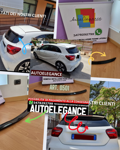 ROOF SPOILER WING SUITABLE FOR MERCEDES-BENZ A-CLASS W176 GLOSSY BLACK LOOK 