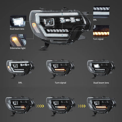 Fari a LED per Toyota Tacoma 2012-2015 2a generazione ridisegnati con DRL