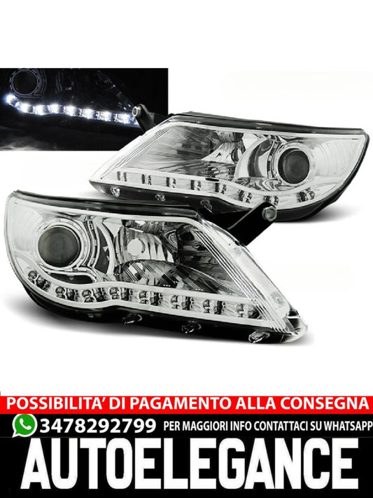 FARI ANTERIORI DAYLIGHT CHROME ADATTI COMPATIBILI PER VW TIGUAN 10.07-11
