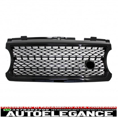 central grille with side vents suitable for land rover vogue iii l322 (2006-2009) supercharged edition autobiography black 