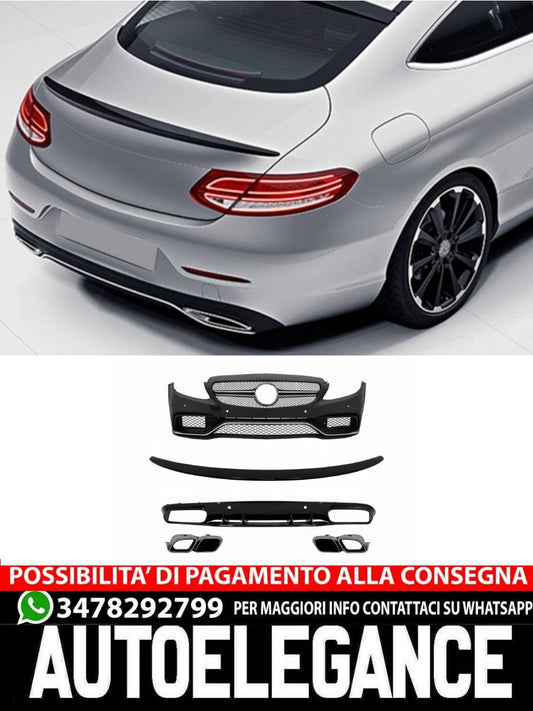 Front Bumper Suitable for Mercedes C-Class C205 A205 (2014-2019) 