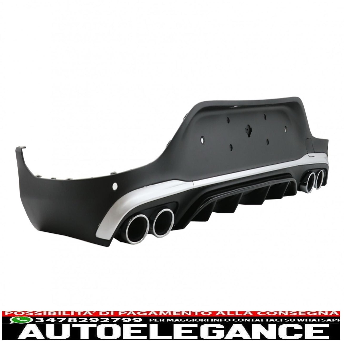 diffusore posteriore con terminali di scarico argento adatti per mercedes glc coupe facelift c253 (2020-) glc43 design