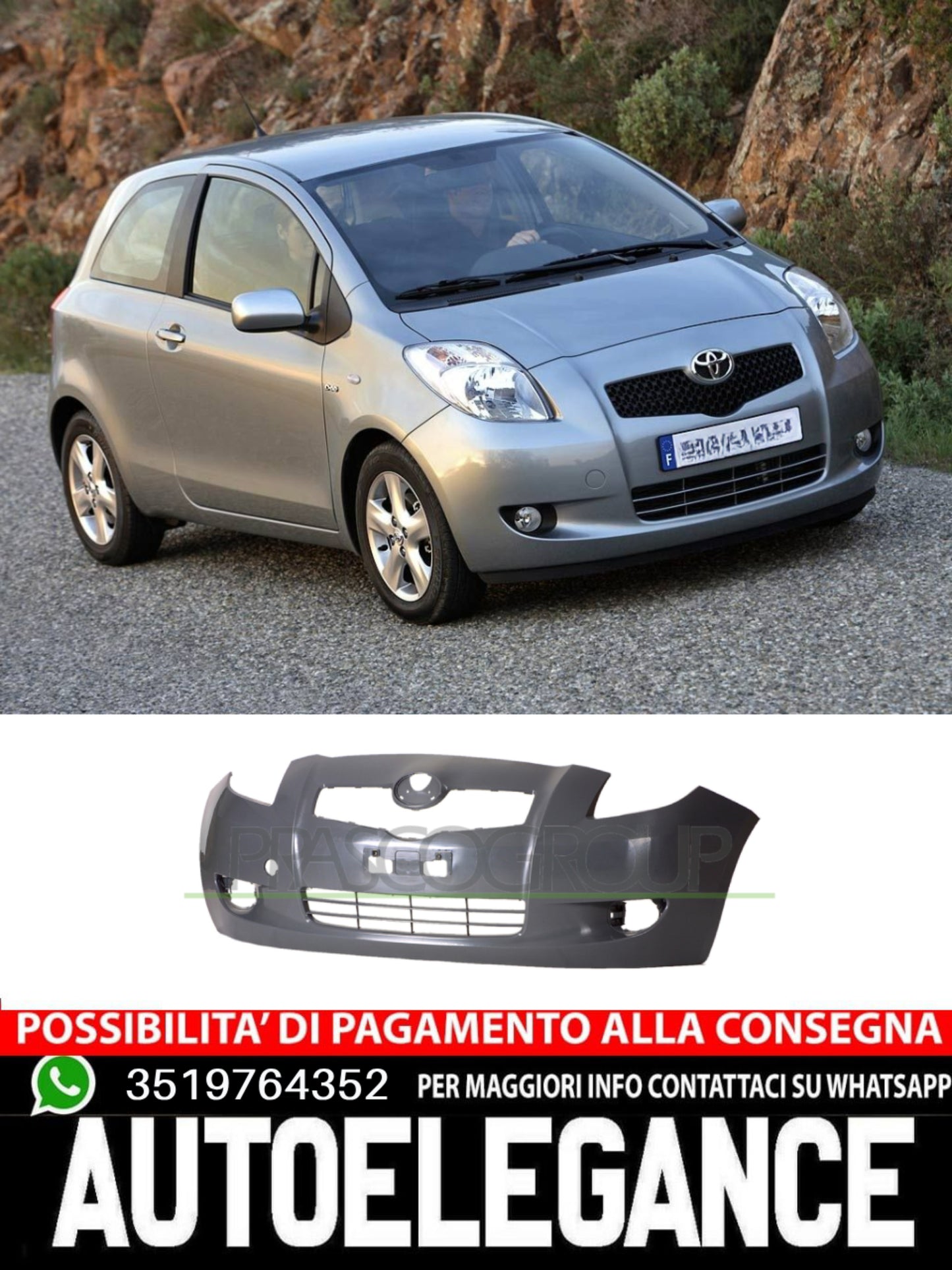 PARAURTI ANTERIORE PER TOYOTA YARIS DAL 2006  no primer NUOVO TOP QUALITY