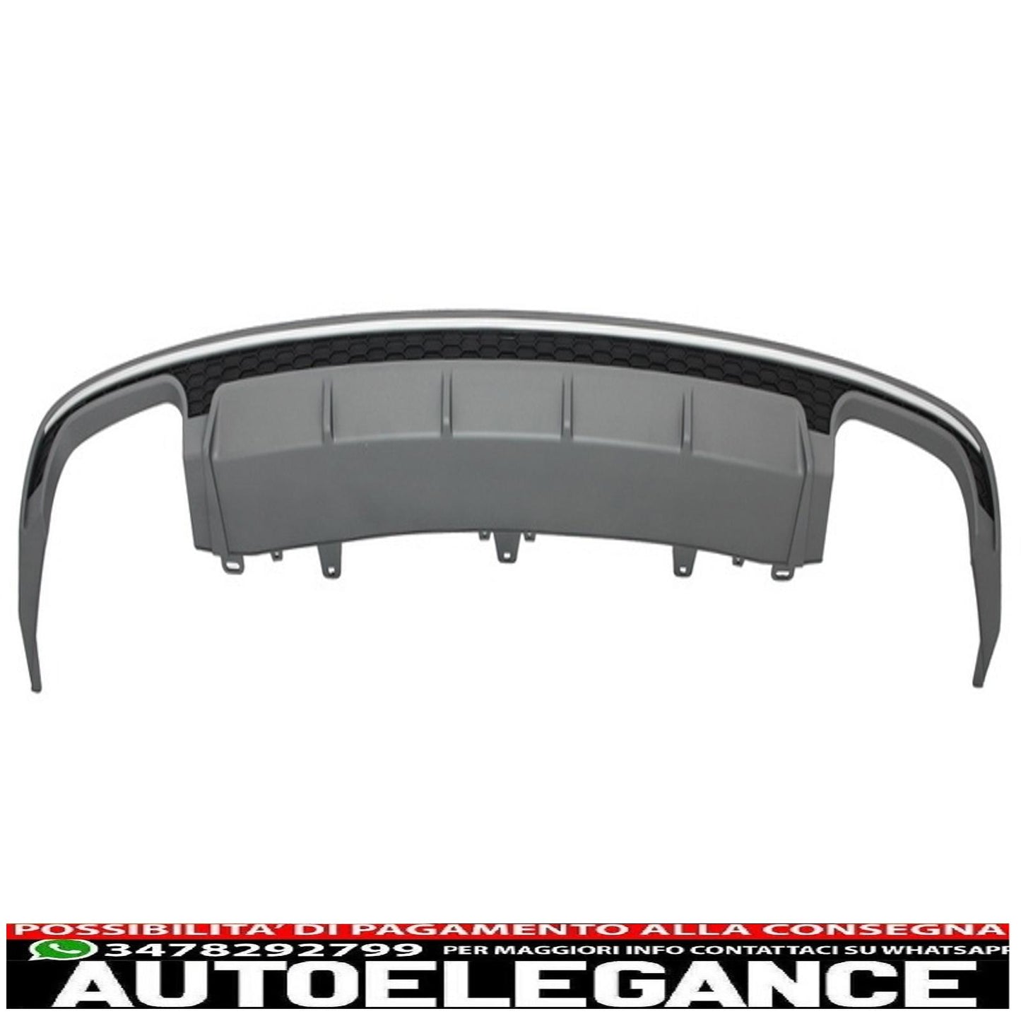 Diffusore a mantovana per paraurti posteriore con terminali di scarico e griglia anteriore adatto per audi a6 4g facelift (2015-2018) berlina limousine s6 design