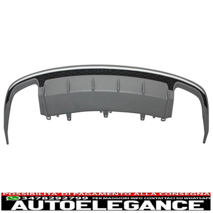 Diffusore a mantovana per paraurti posteriore con terminali di scarico e griglia anteriore adatto per audi a6 4g facelift (2015-2018) berlina limousine s6 design