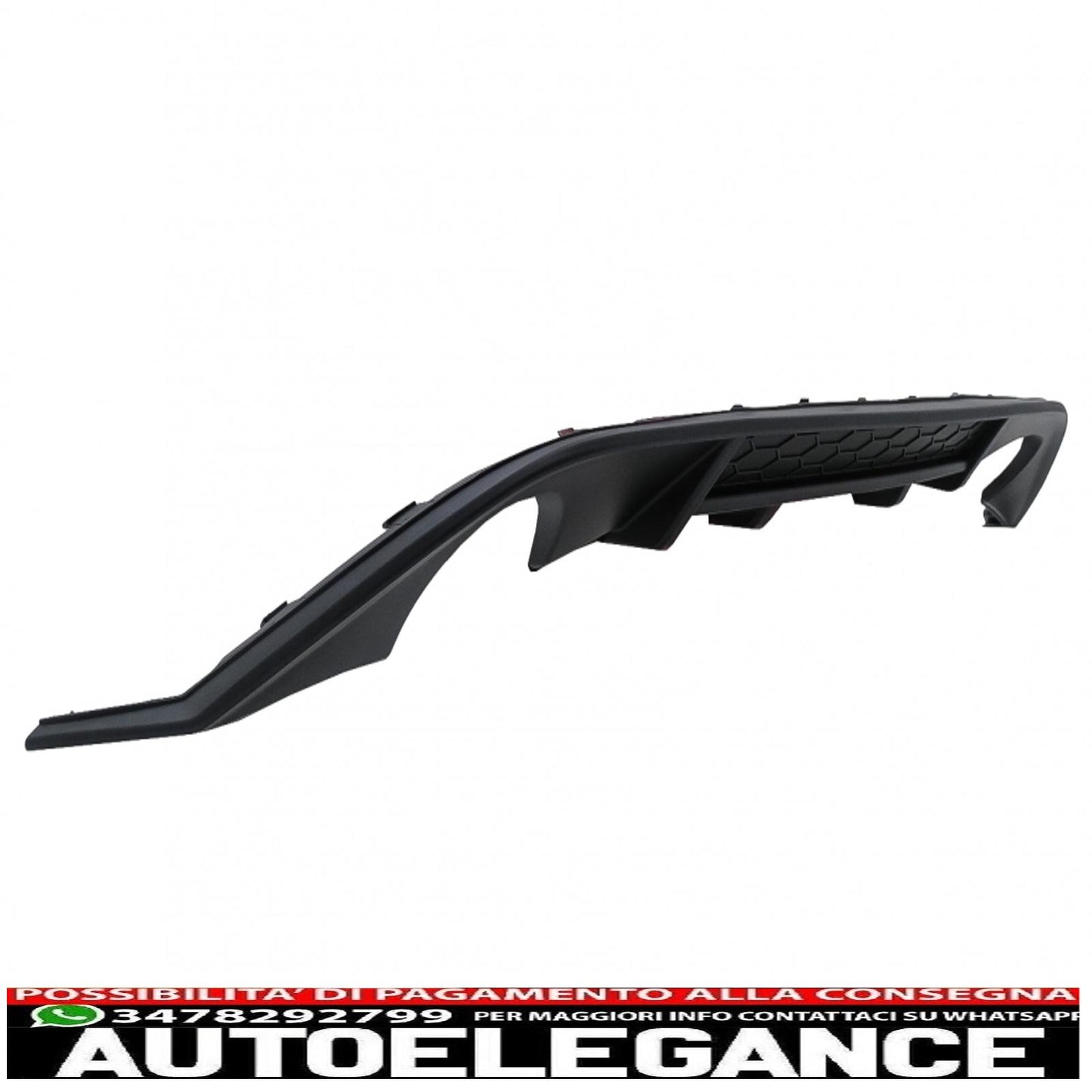 diffusore paraurti posteriore con doppia uscita per terminali di scarico singoli adatto per vw golf 7 vii (2013-2016) design gti