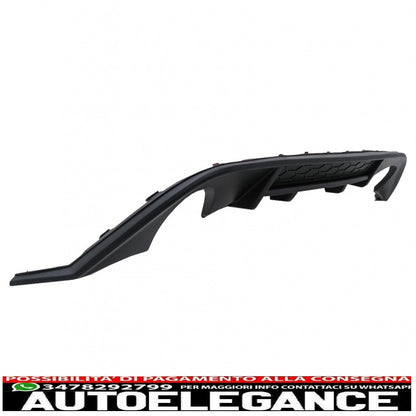 diffusore paraurti posteriore con doppia uscita per terminali di scarico singoli adatto per vw golf 7 vii (2013-2016) design gti