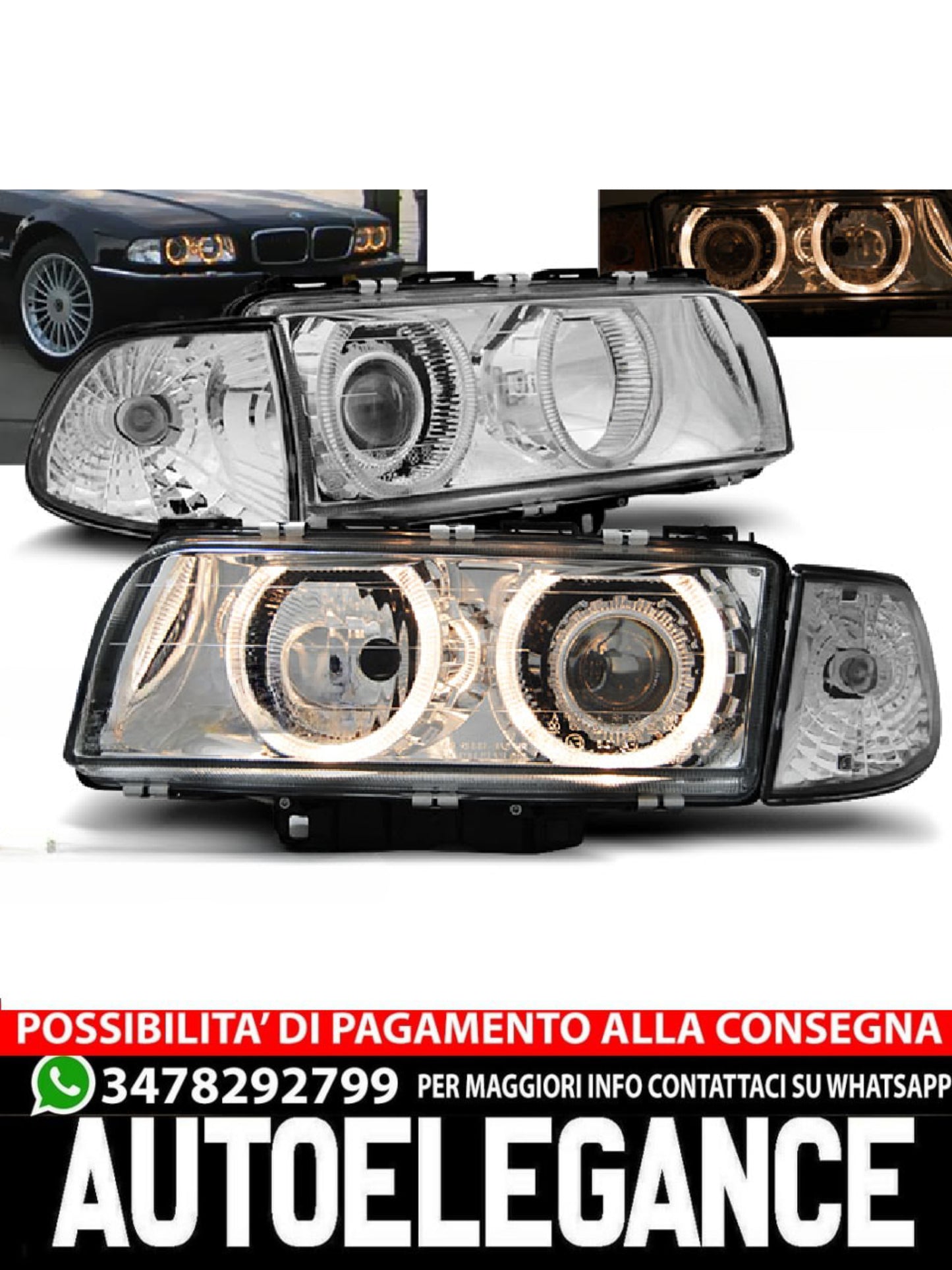 FARI ANGEL EYES CROMATI ADATTI PER BMW E38 06.94-08.98