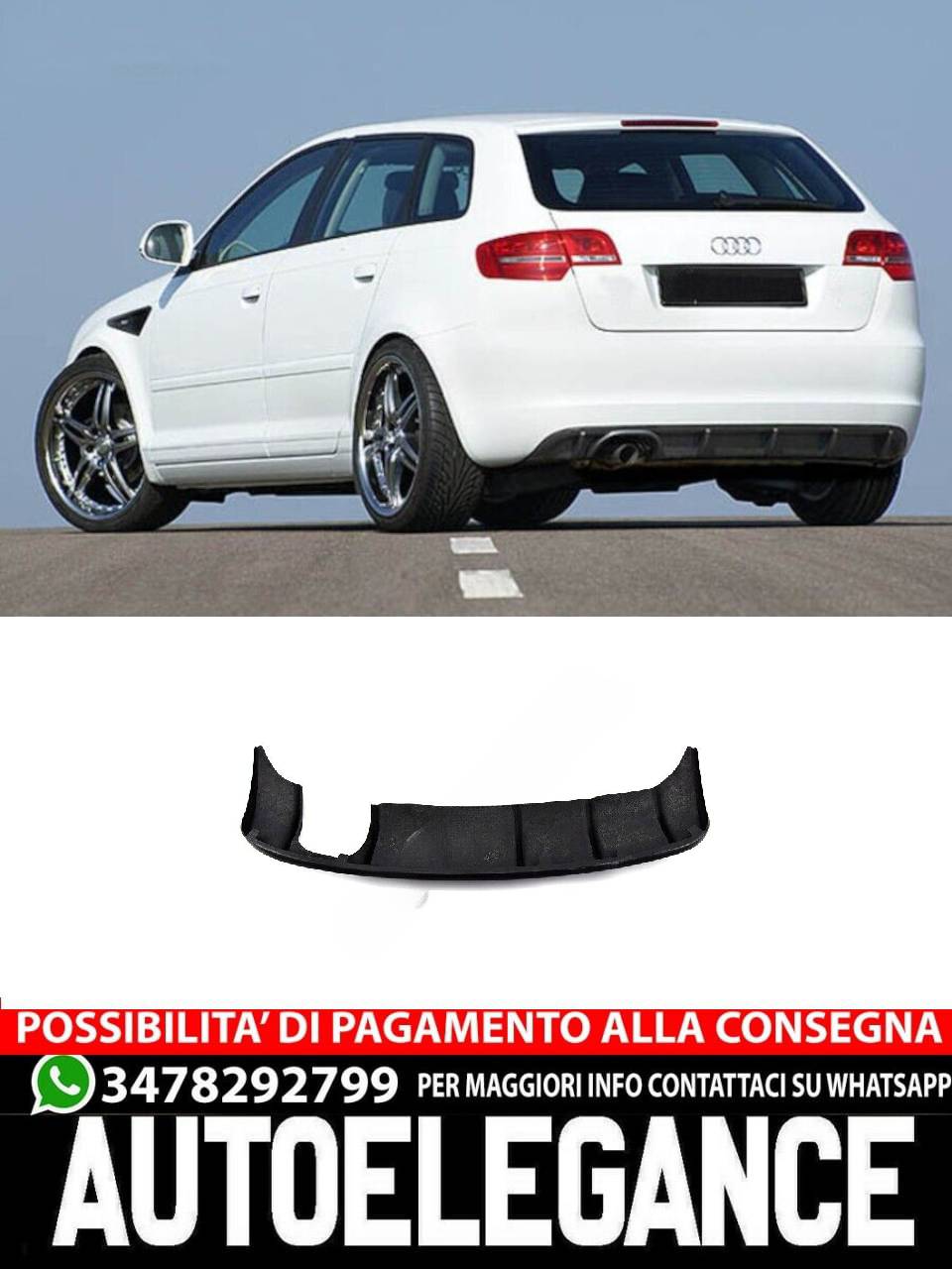 DIFFUSORE adatto per Audi A3 8P 2008-2012