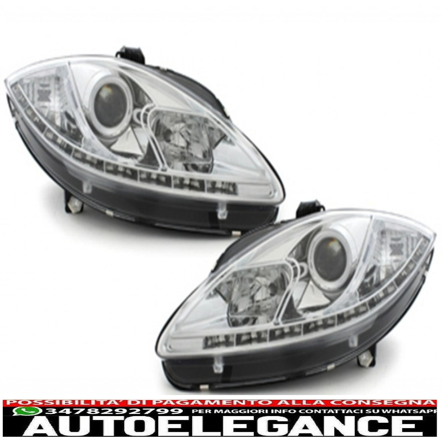 dayline headlights suitable for Seat leon 1p1 (2005-2009) chrome drl optics 