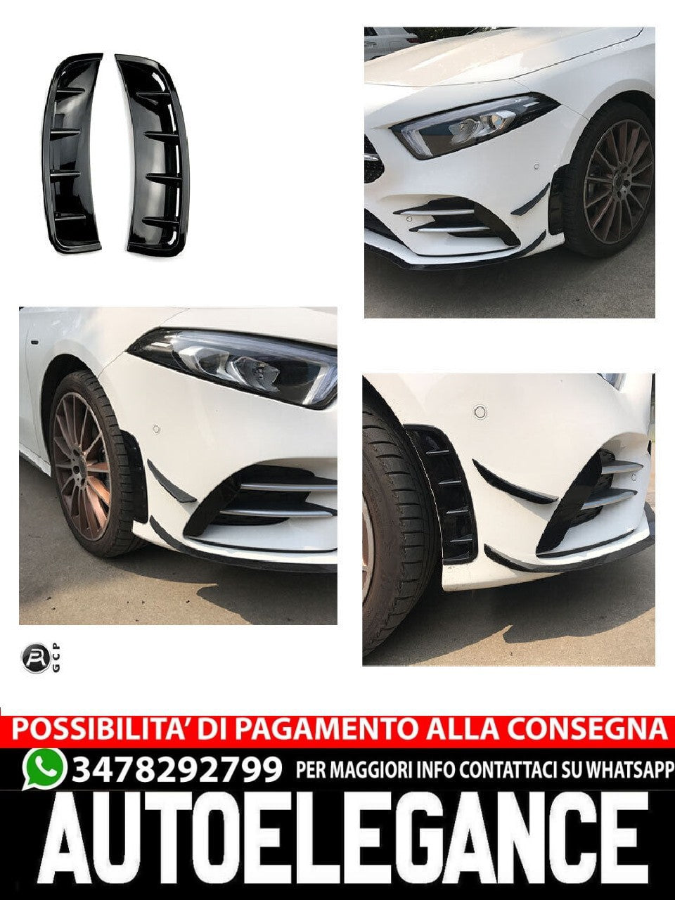 AMG LOOK AMMISSIONE D'ARIA VENTILAZIONE AIR SCOOP SPOILER AVANT AUTOELEGANCERICAMBI