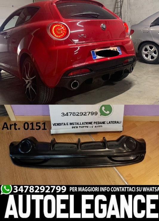 DIFFUSORE ALFA ROMEO MITO SOTTO PARAURTI POSTERIORE ESTRATTORE NERO LUCIDO 0151