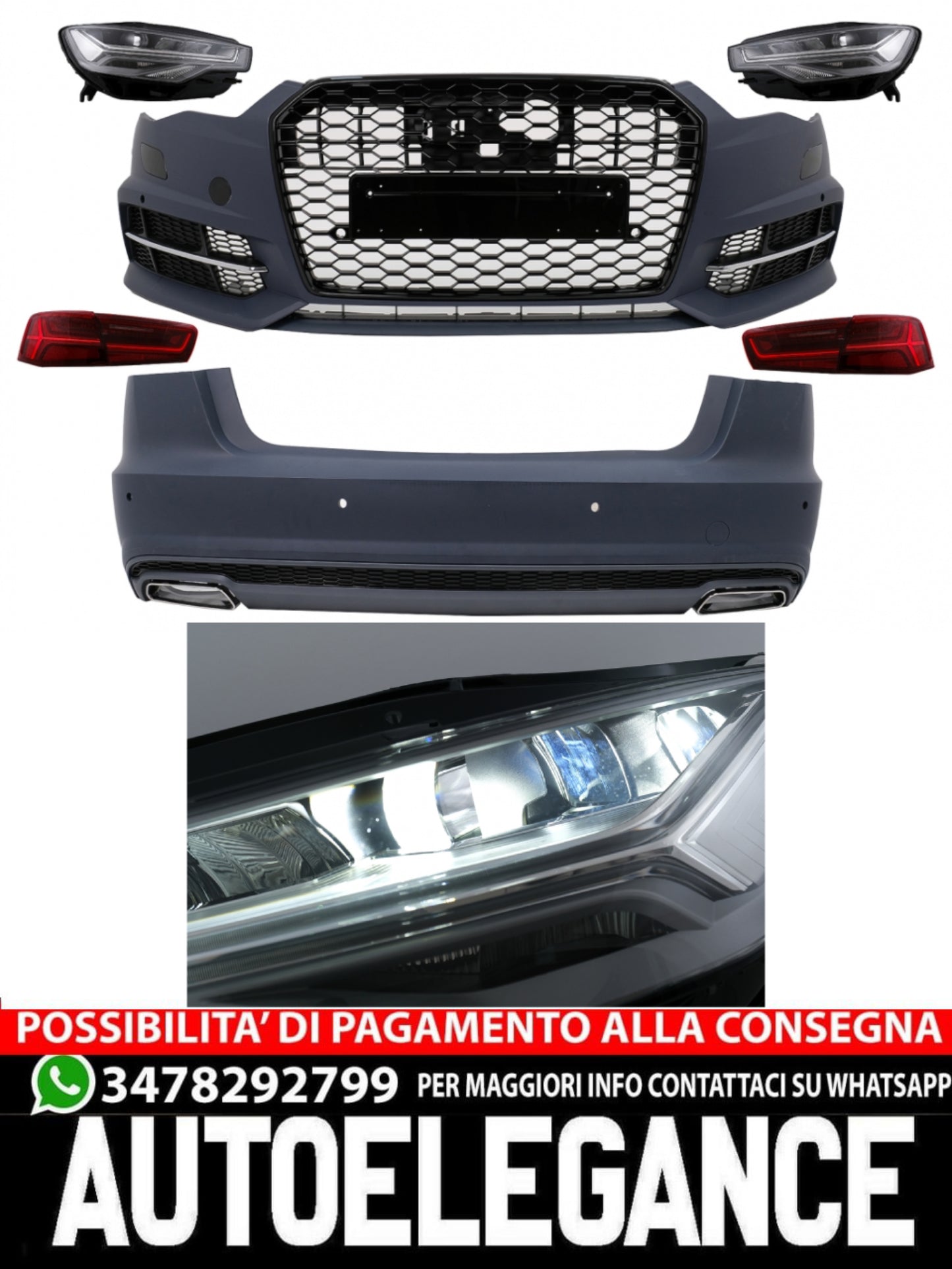Kit carrozzeria completo adatto per Audi A6 C7 4G Berlina (2011-2017) Conversion
