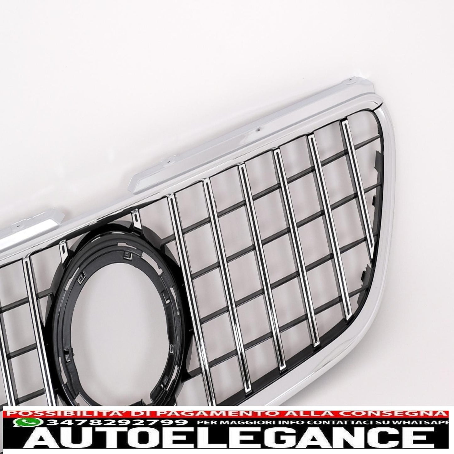 central grille suitable for mercedes vito (w447) (2020 onwards) gtr design panamericana black chrome 