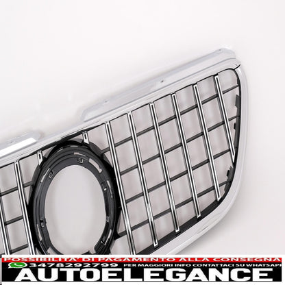 central grille suitable for mercedes vito (w447) (2020 onwards) gtr design panamericana black chrome 