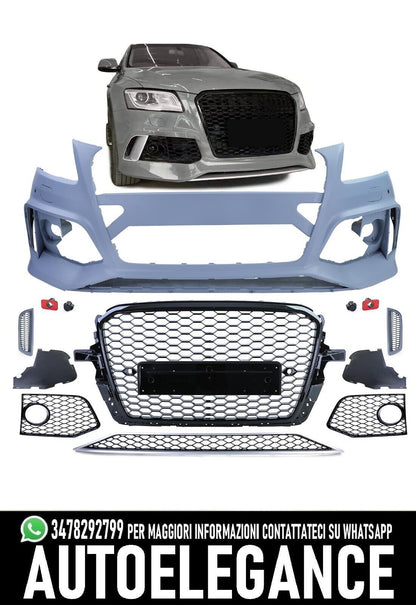 Front Bumper + Grille Without Emblem Black Fit For Audi Q5 8R 2012-2016