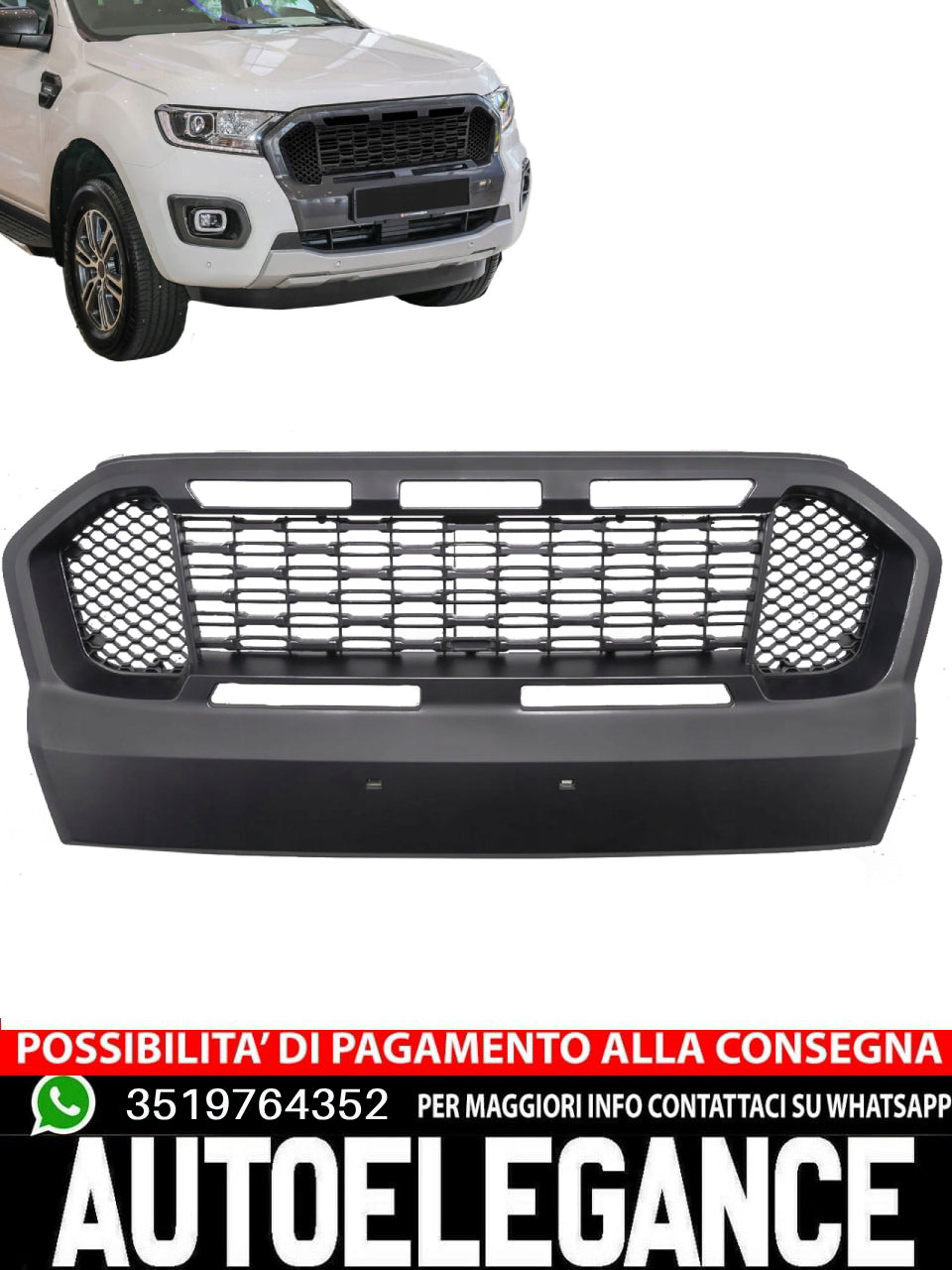 GRIGLIA Performance Black ADATTA per Ford Ranger T7 16-19 2.2 3.2