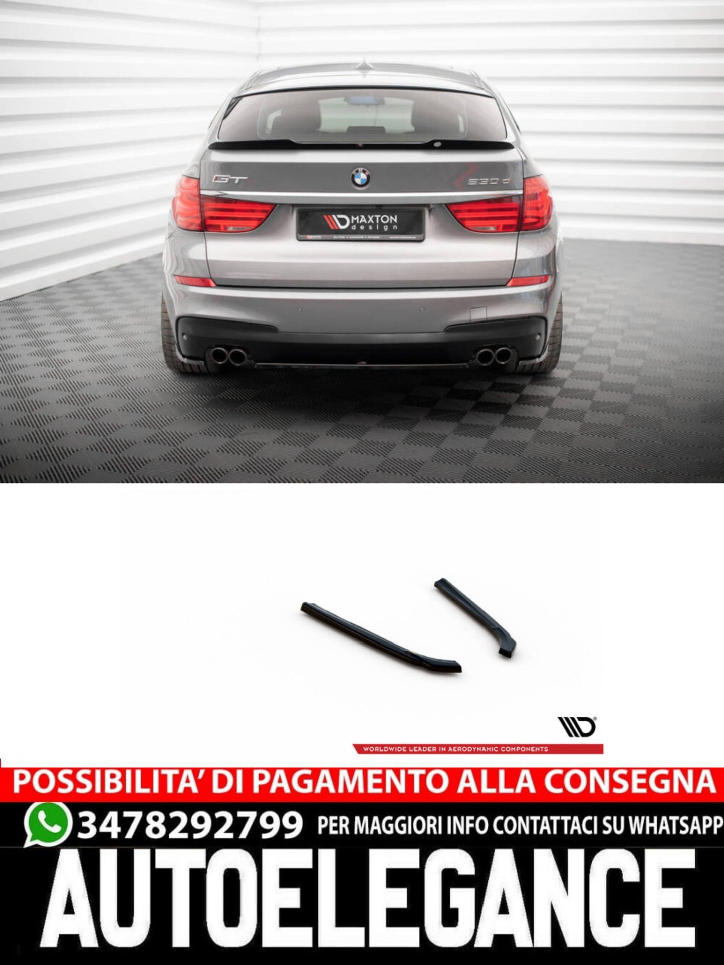 SPLITTER LATERALI POSTERIORI ADATTO PER BMW 5 GT M-PACK F07  2009-2013