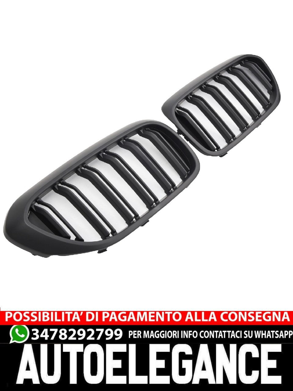 ADATTO A BMW SERIE 5 G30 G31 SPORT GRIGLIA RADIATORE DOPPIO PONTE NERO OPACO