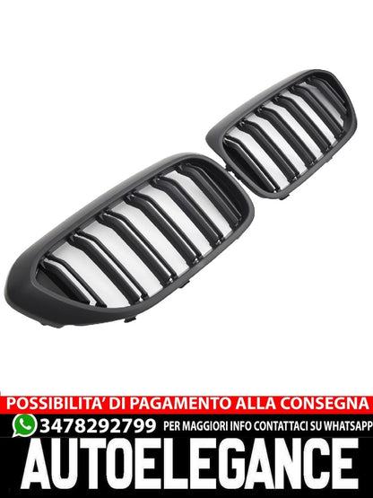 ADATTO A BMW SERIE 5 G30 G31 SPORT GRIGLIA RADIATORE DOPPIO PONTE NERO OPACO
