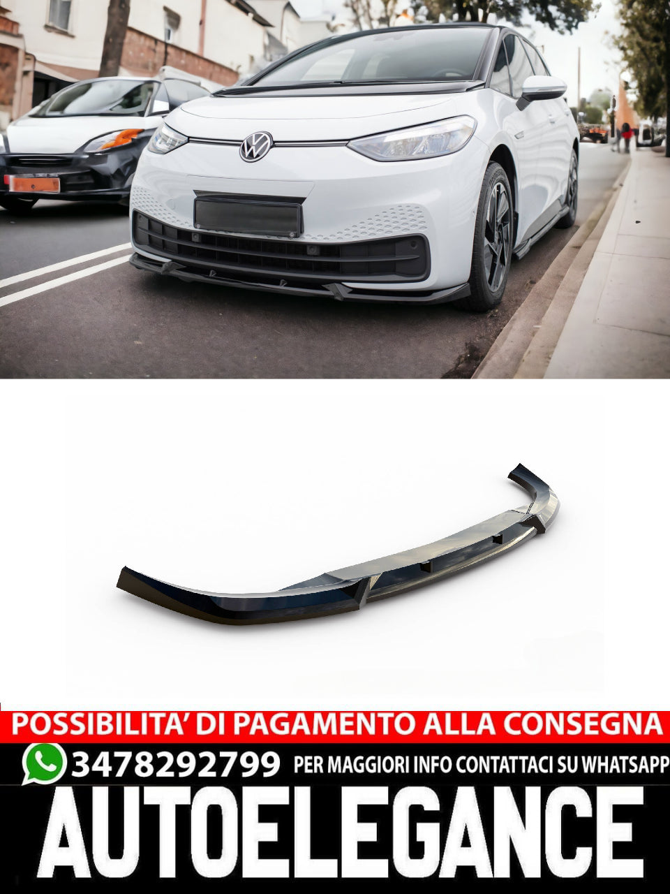 FRONT SPLITTER V.2 SUITABLE FOR VOLKSWAGEN ID.3 MK1 