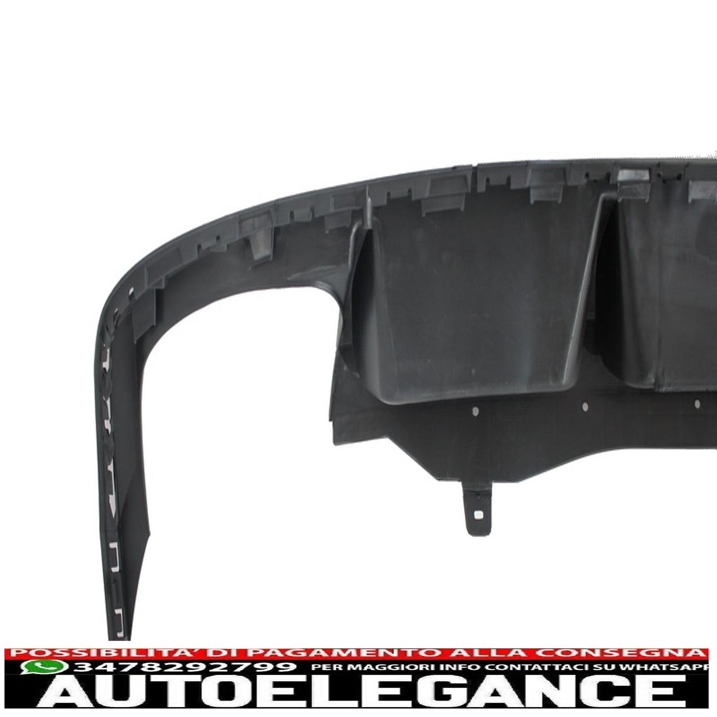 Rear bumper valance diffuser suitable for vw passat cc (2012-2017) r line design twin dual exhaust