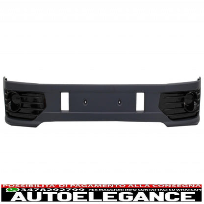 Spoiler aggiuntivo per paraurti anteriore con luci diurne a LED, adatto per VW Transporter Multivan Caravelle T5 T5.1 Facelift (2010-2015) e griglia anteriore senza badge, design Sportline.