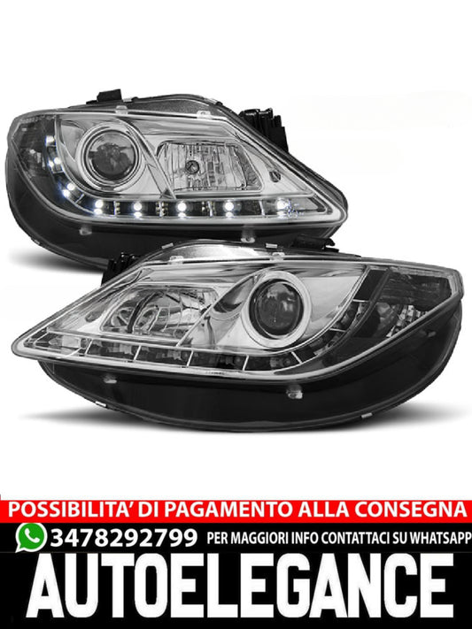 FARI ANTERIORI DAYLIGHT CHROME ADATTI COMPATIBILI PER SEAT IBIZA 6J 06.08-12