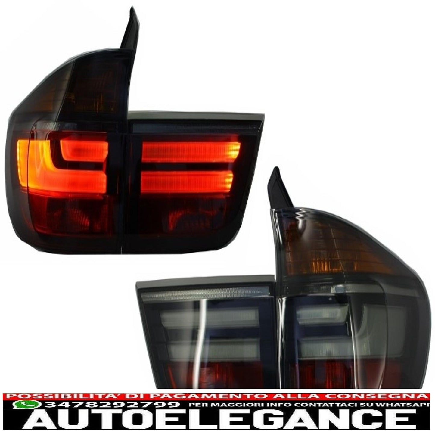 led rear lights suitable for bmw x5 e70 (2007-2010) light bar lci facelift smoke look