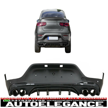 Diffuser for Mercedes GLC Coupe Facelift C253 20+ Tips GLC43 Look 