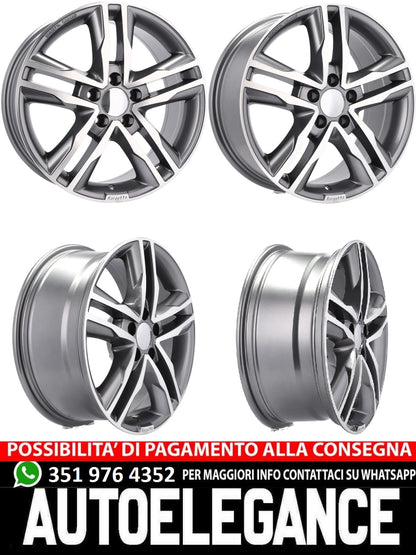 CERCHI CERCHIO IN LEGA 17" Adatto per ALFA ROMEO CITROEN DS FIAT FORD JAGUAR LANCIA LAND ROVER LINCOLN MERCEDES OPEL PEUGEOT RENAULT SMART TOYOTA VOLVO