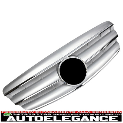 grille sports grill for mercedes w221 s 2005-2009 silver chrome look amg 