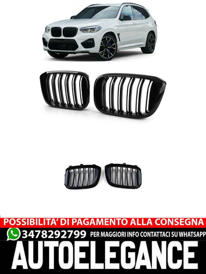 Griglia radiatore sportiva doppia barra lucida adatta per BMW X3 G01 X4 G02 2017