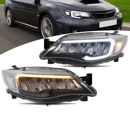 LED Headlights for Subaru WRX STI 2008-2014 with Animation and LED DRL 
