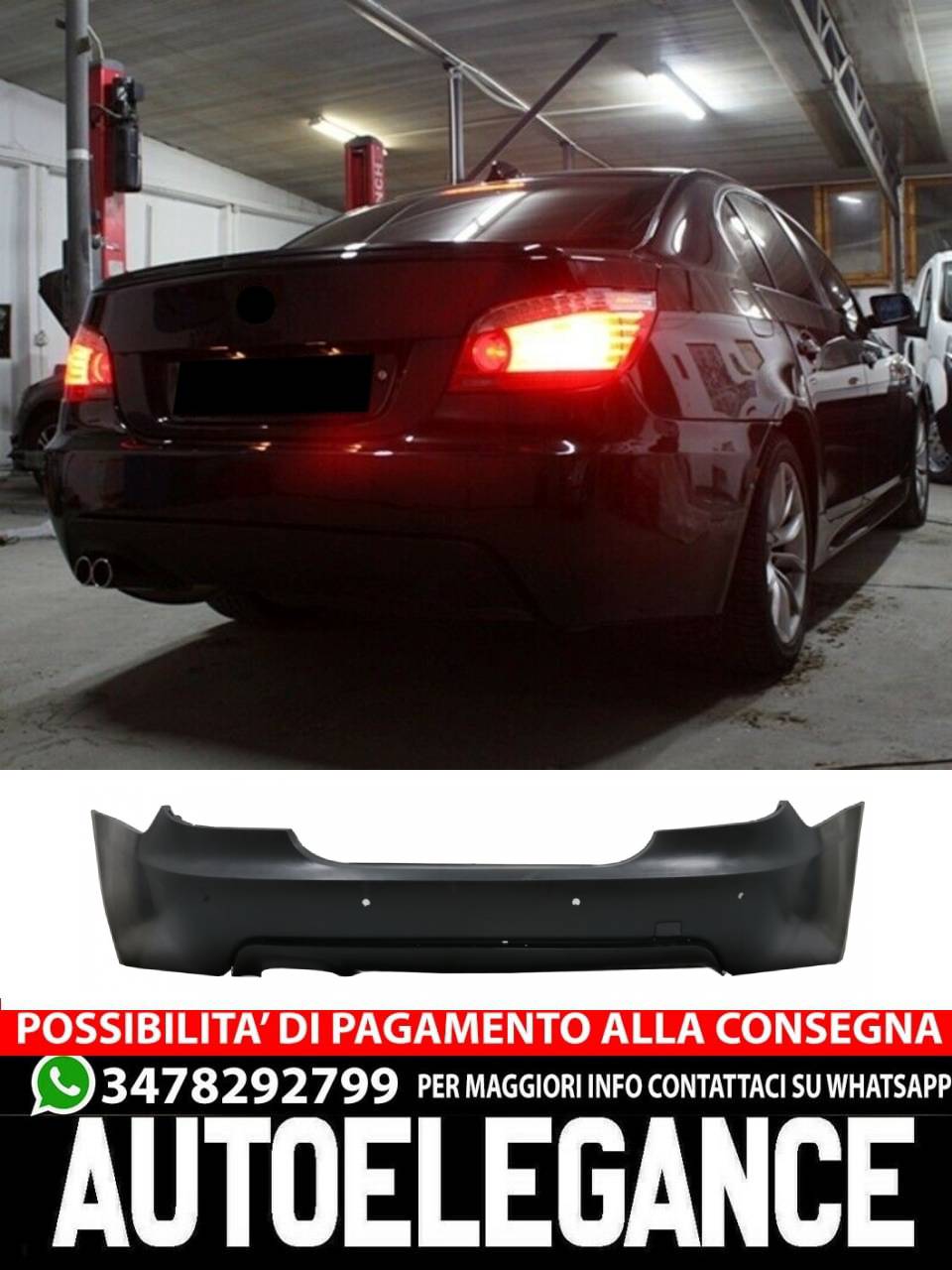 Rear bumper suitable for BMW 5 Series E60 (2003-2007) M-Technik Design