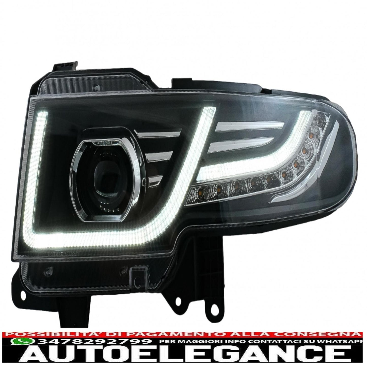 griglia anteriore con fari a led look bi-xeno adatta per toyota fj cruiser xj10 (2007-2015) con indicatori di direzione dinamici