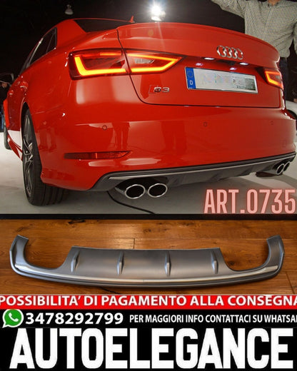 DIFFUSORE ADATTO PER AUDI A3 8V 2012-2016 BERLINA STANDARD LOOK S3