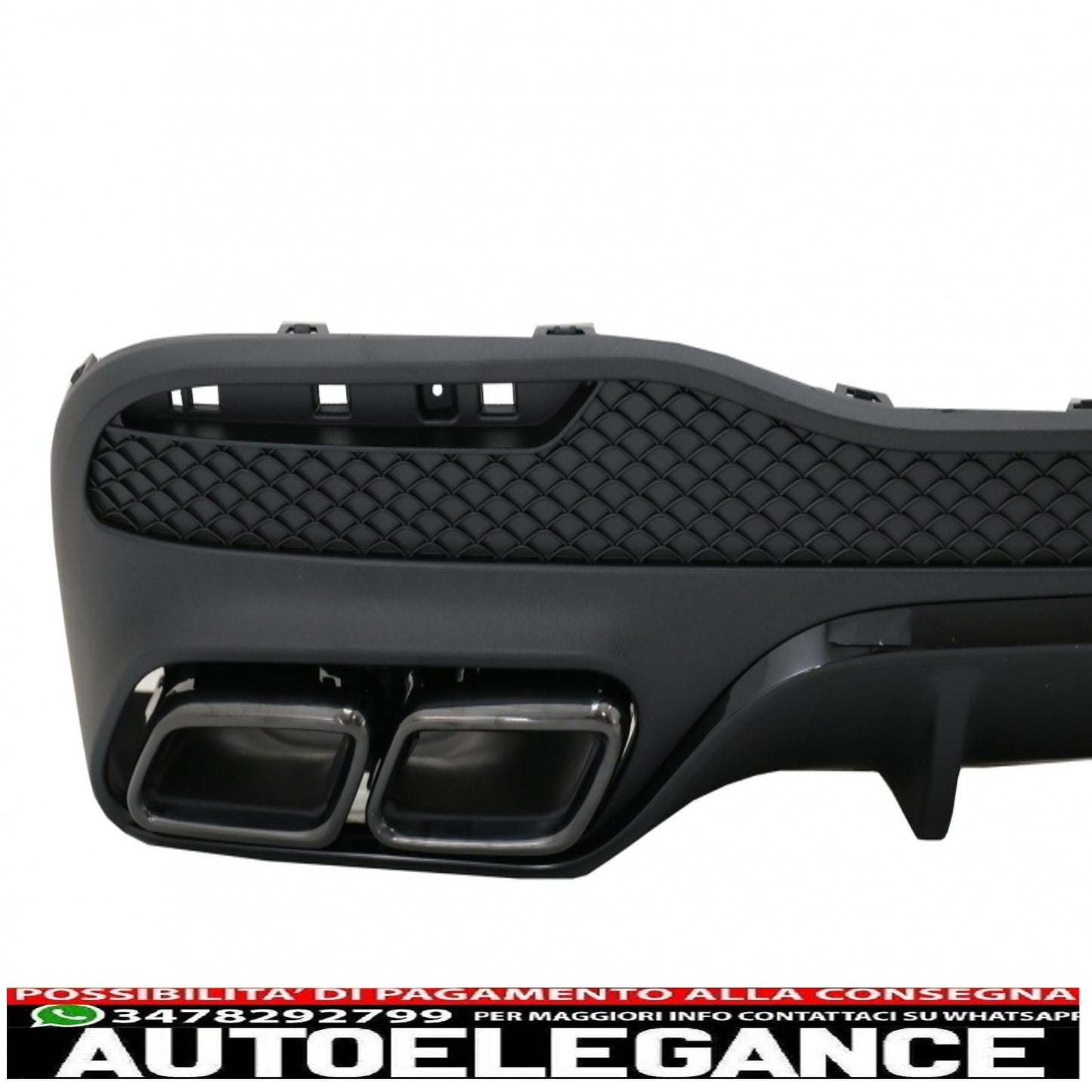 diffusore posteriore con terminali di scarico adatto per mercedes gle w166 suv sport line (2015-2018) pacchetto notturno