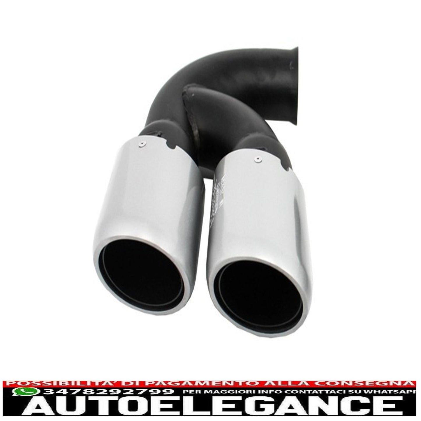 Exhaust tips suitable for porsche cayenne 92a v6 v8 petrol (05.2010-09.2014) gts design silver 