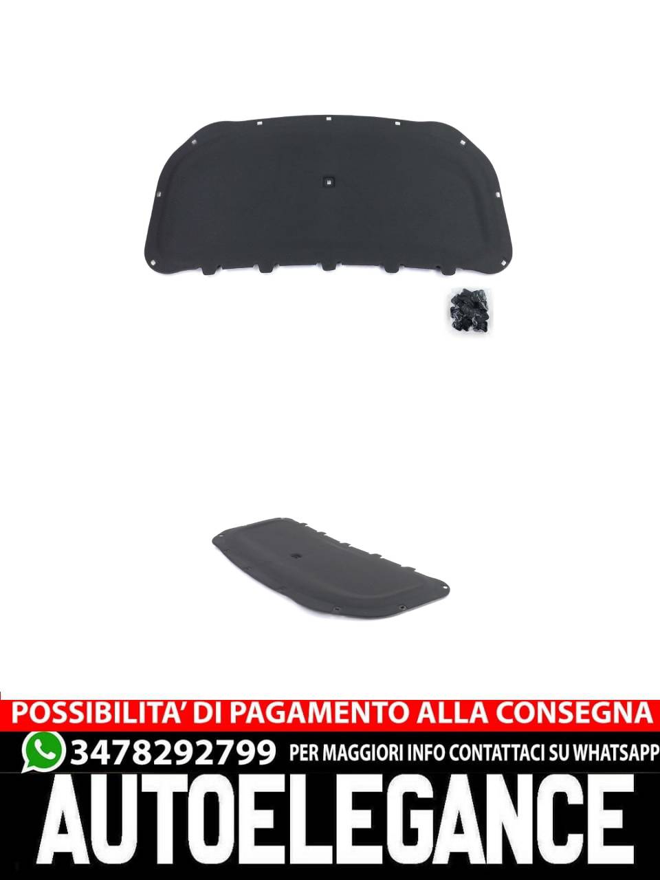 Tappetino isolante cofano con clip per VW Touran 1T3 Caddy 2K 2C 10-15