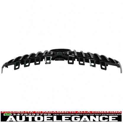 central grille suitable for mercedes a-class w177 hatchback v177 sedan (04.2018-up) gt-r design panamericana black / chrome