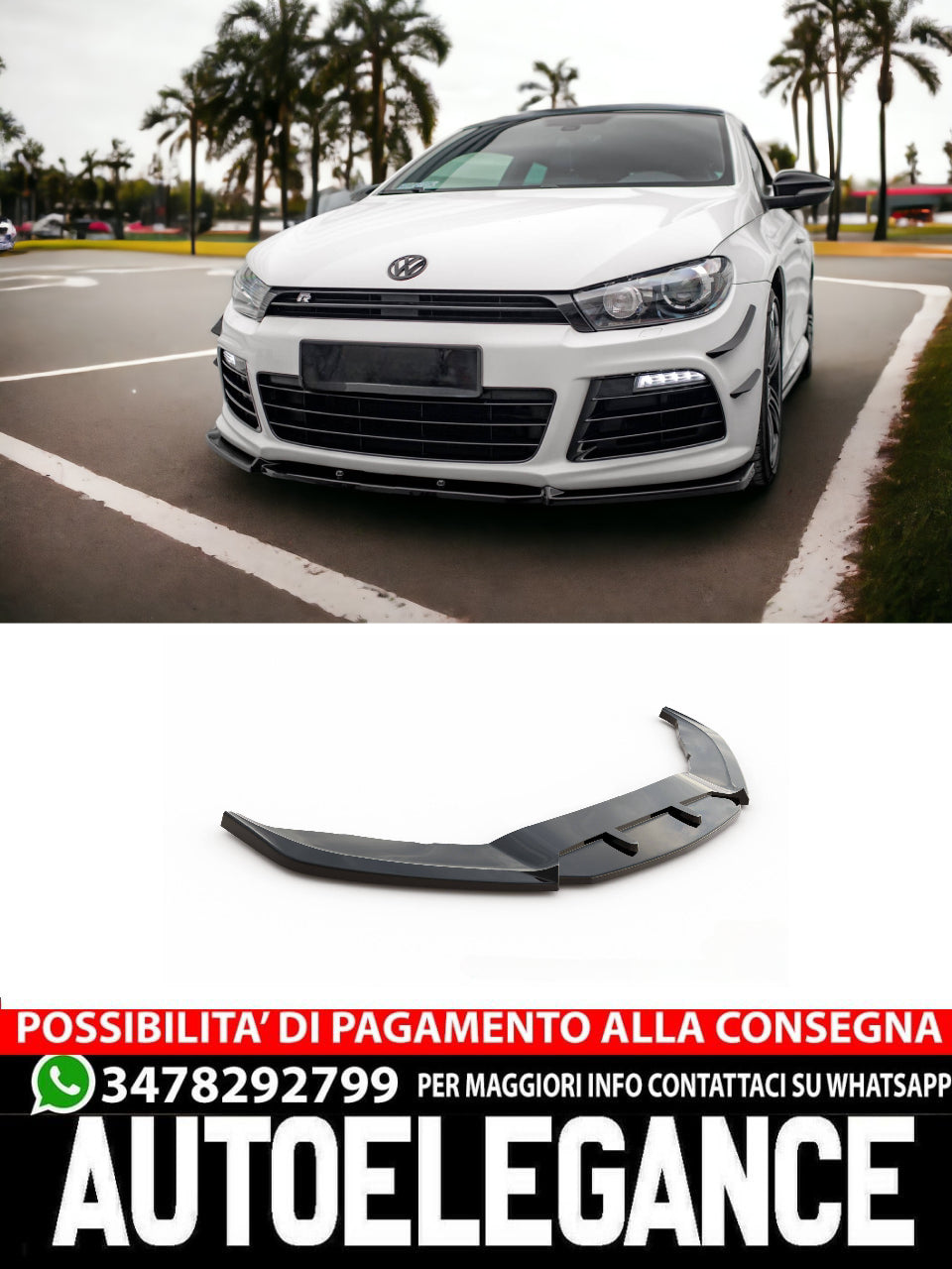 SPLITTER ANTERIORE V.3 VOLKSWAGEN SCIROCCO R MK3