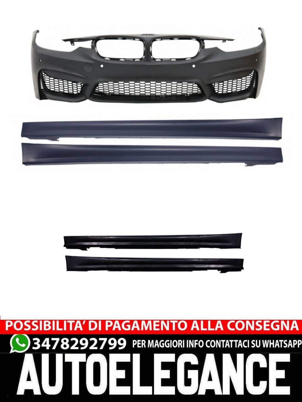 Paraurti anteriore con minigonne adatto per BMW Serie 3 F30 F31(2011-2018)