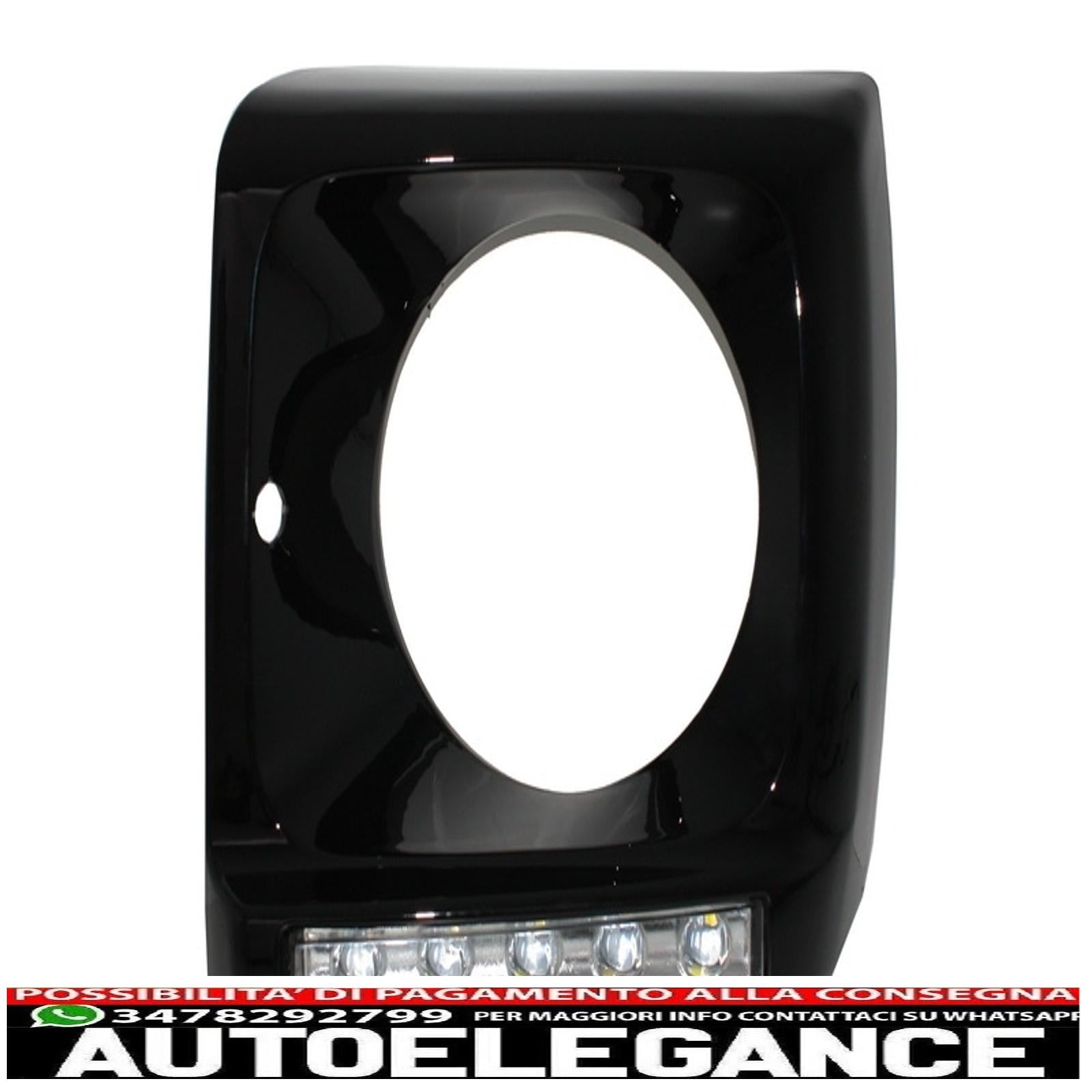 coperture fari nere con led drl luci diurne cromate adatte per mercedes classe g w463 (1989-up) design g65 nero AUTOELEGANCERICAMBI