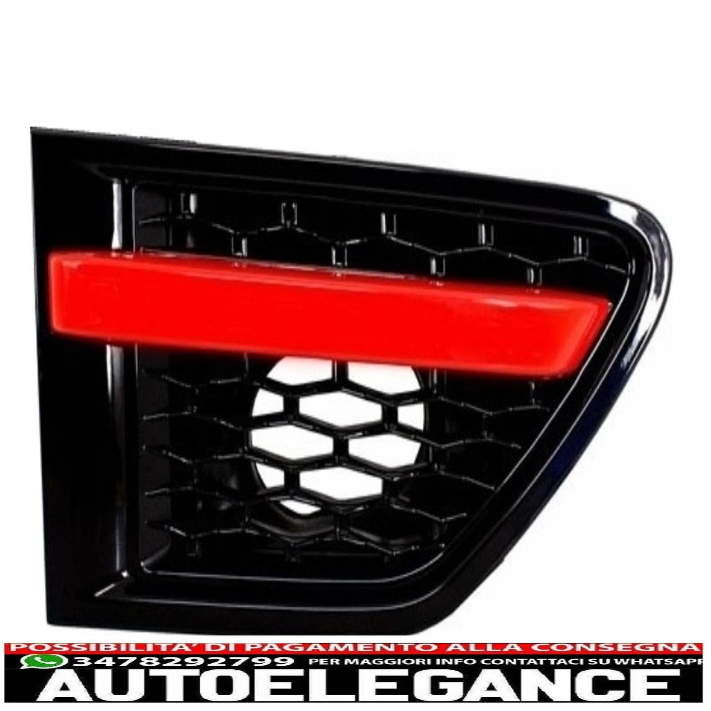 central grille and side air intakes group suitable for land rover sport l320 facelift (2010-2013) autobiography look black red edition