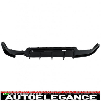 Rear bumper diffuser suitable for bmw 4 series f32 f33 f36 (2013-2019) coupe cabrio m design left double outlet piano black