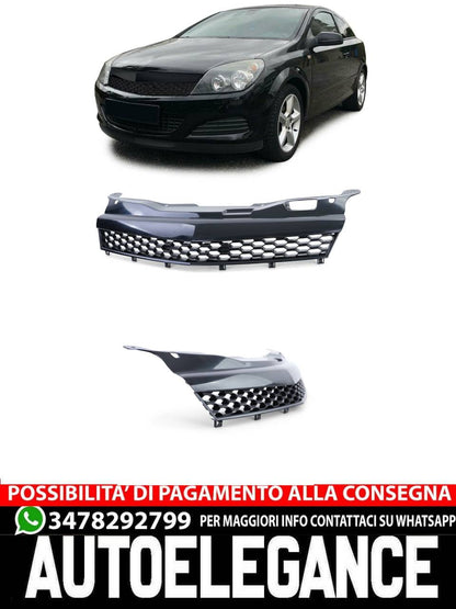 Griglia radiatore sport senza emblema nera per Opel Astra H GTC TwinTop 05-10
