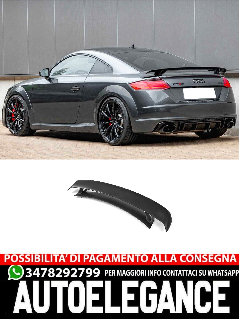 SPOILER ALETTONE POSTERIORE AUDI TT 8S RS STILE ( dal 2014 )