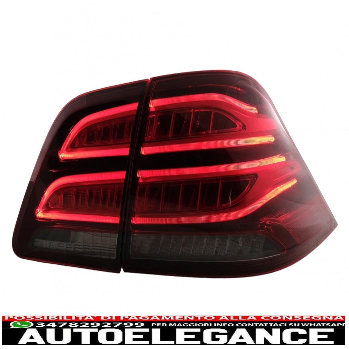 full led rear lights suitable for mercedes m class w166 (2012-2015) red white left